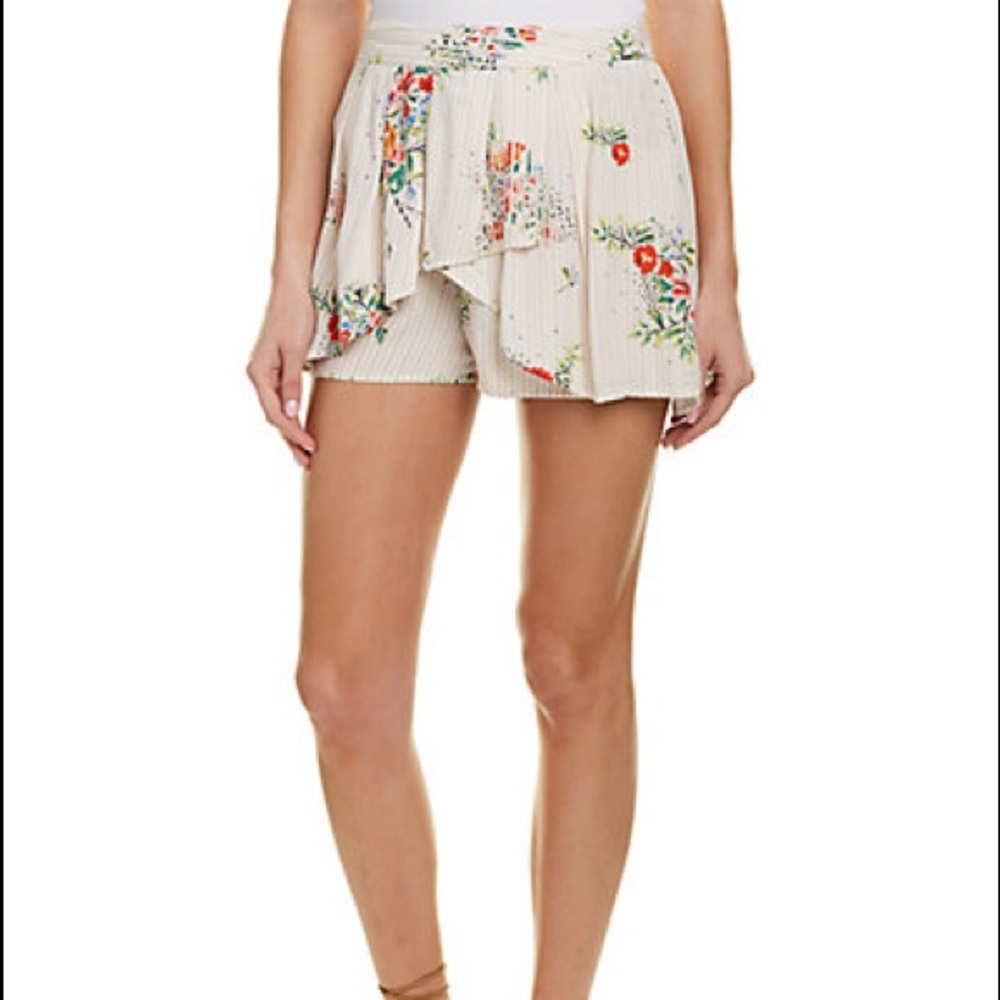 Free People Ivory Floral Skort